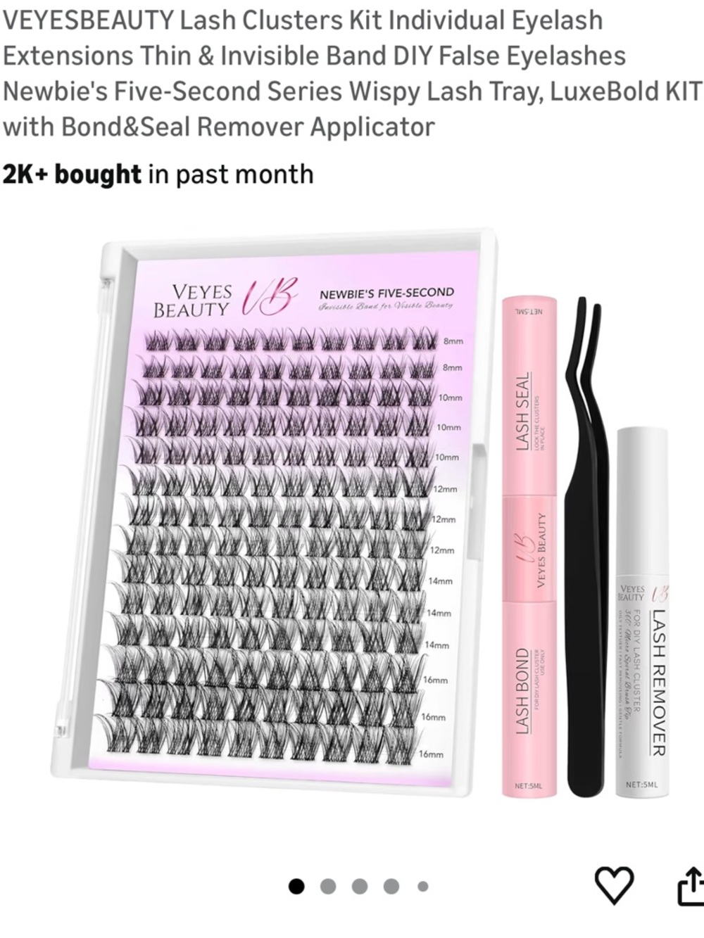 Lash Clusters Kit Eyelash Extension DIY False Eyelashes Wispy LuxeBold Bond&Seal